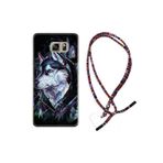 kilifland Samsung Galaxy Note 5 ile Uyumlu Kılıf Rasta Ipli Boyun Askılı Desenli Silikon Dog Eyes 1761