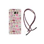 kilifland Samsung Galaxy Note 5 ile Uyumlu Kılıf Rasta Ipli Boyun Askılı Desenli Silikon Donut Flamingo 1415