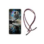 kilifland Samsung Galaxy Note 5 ile Uyumlu Kılıf Rasta Ipli Boyun Askılı Desenli Silikon Dream World 1839