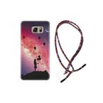 kilifland Samsung Galaxy Note 5 ile Uyumlu Kılıf Rasta Ipli Boyun Askılı Desenli Silikon Flowers Cat 2 1349