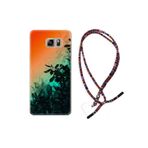 kilifland Samsung Galaxy Note 5 ile Uyumlu Kılıf Rasta Ipli Boyun Askılı Desenli Silikon Güzel Çiçekler 1712