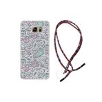 kilifland Samsung Galaxy Note 5 ile Uyumlu Kılıf Rasta Ipli Boyun Askılı Desenli Silikon I Love You 1882