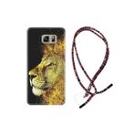 kilifland Samsung Galaxy Note 5 ile Uyumlu Kılıf Rasta Ipli Boyun Askılı Desenli Silikon Leon 1323