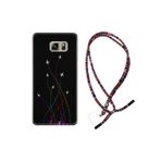 kilifland Samsung Galaxy Note 5 ile Uyumlu Kılıf Rasta Ipli Boyun Askılı Desenli Silikon Line Planet 1736