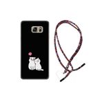 kilifland Samsung Galaxy Note 5 ile Uyumlu Kılıf Rasta Ipli Boyun Askılı Desenli Silikon Love Cats 1690