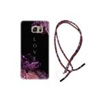 kilifland Samsung Galaxy Note 5 ile Uyumlu Kılıf Rasta Ipli Boyun Askılı Desenli Silikon Love Flow 1664