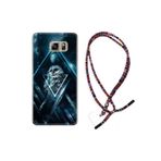 kilifland Samsung Galaxy Note 5 ile Uyumlu Kılıf Rasta Ipli Boyun Askılı Desenli Silikon Old Owl 1649