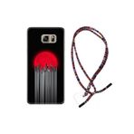 kilifland Samsung Galaxy Note 5 ile Uyumlu Kılıf Rasta Ipli Boyun Askılı Desenli Silikon Red City 1707