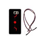 kilifland Samsung Galaxy Note 5 ile Uyumlu Kılıf Rasta Ipli Boyun Askılı Desenli Silikon Red Moon 1710