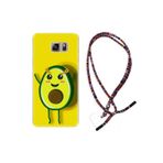 kilifland Samsung Galaxy Note 5 ile Uyumlu Kılıf Rasta Ipli Boyun Askılı Desenli Silikon Sevimli Avokado 1880