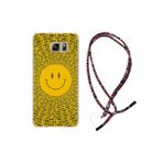 kilifland Samsung Galaxy Note 5 ile Uyumlu Kılıf Rasta Ipli Boyun Askılı Desenli Silikon Smile 1862
