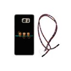 kilifland Samsung Galaxy Note 5 ile Uyumlu Kılıf Rasta Ipli Boyun Askılı Desenli Silikon Üç Maymun 1871