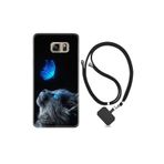 kilifland Samsung Galaxy Note 5 ile Uyumlu Kılıf Resimli Desenli Silikon Boyun Askılı Butterfly Cat 1891