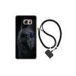 kilifland Samsung Galaxy Note 5 ile Uyumlu Kılıf Resimli Desenli Silikon Boyun Askılı Dark Wolfs 1834