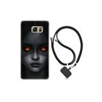 kilifland Samsung Galaxy Note 5 ile Uyumlu Kılıf Resimli Desenli Silikon Boyun Askılı Dark Woman 1887