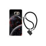 kilifland Samsung Galaxy Note 5 ile Uyumlu Kılıf Resimli Desenli Silikon Boyun Askılı Dark World 1867