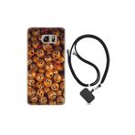 kilifland Samsung Galaxy Note 5 ile Uyumlu Kılıf Resimli Desenli Silikon Boyun Askılı Gold Emoji 1877