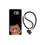 kilifland Samsung Galaxy Note 5 ile Uyumlu Kılıf Resimli Desenli Silikon Boyun Askılı Hello Bear 1905