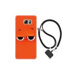 kilifland Samsung Galaxy Note 5 ile Uyumlu Kılıf Resimli Desenli Silikon Boyun Askılı Orange 1830