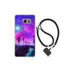 kilifland Samsung Galaxy Note 5 ile Uyumlu Kılıf Resimli Desenli Silikon Boyun Askılı Purple Way 1843
