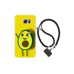 kilifland Samsung Galaxy Note 5 ile Uyumlu Kılıf Resimli Desenli Silikon Boyun Askılı Sevimli Avokado 1880