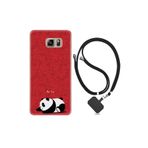 kilifland Samsung Galaxy Note 5 ile Uyumlu Kılıf Resimli Desenli Silikon Boyun Askılı Sleeping Panda 1810