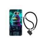 kilifland Samsung Galaxy Note 5 ile Uyumlu Kılıf Resimli Desenli Silikon Boyun Askılı Space 1854