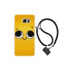 kilifland Samsung Galaxy Note 5 ile Uyumlu Kılıf Resimli Desenli Silikon Boyun Askılı Yellow 1831