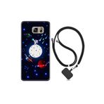 kilifland Samsung Galaxy Note 5 ile Uyumlu Kılıf Silikon Desen Boyun Askılı Ay Ve Astronot 1694