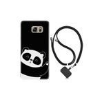 kilifland Samsung Galaxy Note 5 ile Uyumlu Kılıf Silikon Desen Boyun Askılı Bay Bay Panda 1784
