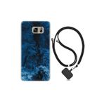 kilifland Samsung Galaxy Note 5 ile Uyumlu Kılıf Silikon Desen Boyun Askılı Blue Zigzag 1687