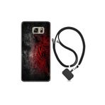 kilifland Samsung Galaxy Note 5 ile Uyumlu Kılıf Silikon Desen Boyun Askılı Color Wolf 1704