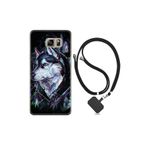kilifland Samsung Galaxy Note 5 ile Uyumlu Kılıf Silikon Desen Boyun Askılı Dog Eyes 1761