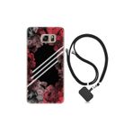 kilifland Samsung Galaxy Note 5 ile Uyumlu Kılıf Silikon Desen Boyun Askılı Flowers Line 1732