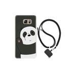 kilifland Samsung Galaxy Note 5 ile Uyumlu Kılıf Silikon Desen Boyun Askılı Hello Panda 1709