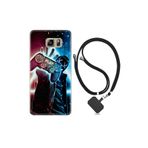 kilifland Samsung Galaxy Note 5 ile Uyumlu Kılıf Silikon Desen Boyun Askılı Play Me 1757