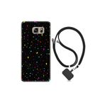 kilifland Samsung Galaxy Note 5 ile Uyumlu Kılıf Silikon Desen Boyun Askılı Puantiye Ve Ay 1726