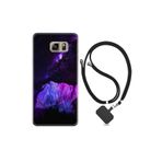 kilifland Samsung Galaxy Note 5 ile Uyumlu Kılıf Silikon Desen Boyun Askılı Purple Mountain 1640