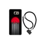 kilifland Samsung Galaxy Note 5 ile Uyumlu Kılıf Silikon Desen Boyun Askılı Red City 1707