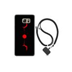 kilifland Samsung Galaxy Note 5 ile Uyumlu Kılıf Silikon Desen Boyun Askılı Red Moon 1710