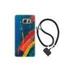 kilifland Samsung Galaxy Note 5 ile Uyumlu Kılıf Silikon Desen Boyun Askılı Ressam Sulu Boya 1600