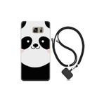 kilifland Samsung Galaxy Note 5 ile Uyumlu Kılıf Silikon Desen Boyun Askılı Sevimli Panda 1794