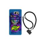 kilifland Samsung Galaxy Note 5 ile Uyumlu Kılıf Silikon Desen Boyun Askılı Super Meow 1715