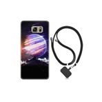kilifland Samsung Galaxy Note 5 ile Uyumlu Kılıf Silikon Desen Boyun Askılı Super Planet 1797