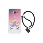 kilifland Samsung Galaxy Note 5 ile Uyumlu Kılıf Silikon Desen Boyun Askılı Sweety Unicorn 1737