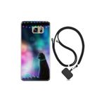 kilifland Samsung Galaxy Note 5 ile Uyumlu Kılıf Silikon Desen Boyun Askılı Window Cat 1787