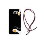 Kılıfland Samsung Galaxy Note 5 ile Uyumlu Silikon Kılıf, Rasta İpli Boyun Askılı, Desenli, Don't Touch Duck, Siyah