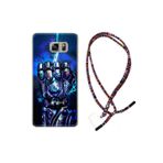 Kılıfland Samsung Galaxy Note 5 ile Uyumlu Silikon Kılıf, Rasta İpli Boyun Askılı, Desenli, Thunder Play