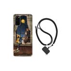 kilifland Samsung Galaxy S20 Fe ile Uyumlu Kılıf Desenli Silikon Boyun Askılı Ananas Camera Glass 1358