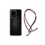 kilifland Samsung Galaxy S20 Ultra ile Uyumlu Kılıf Rasta Ipli Boyun Askılı Desenli Silikon Dikenli Tel 1779